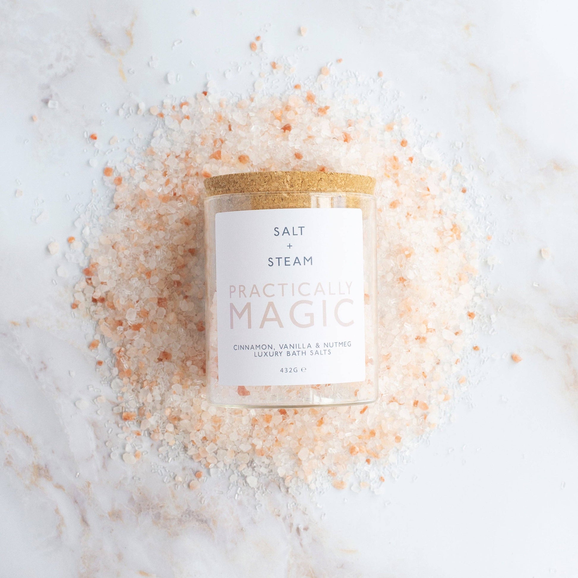 Practically Magic - Cinnamon & Vanilla Bath Salts 80g & 432g: Jar