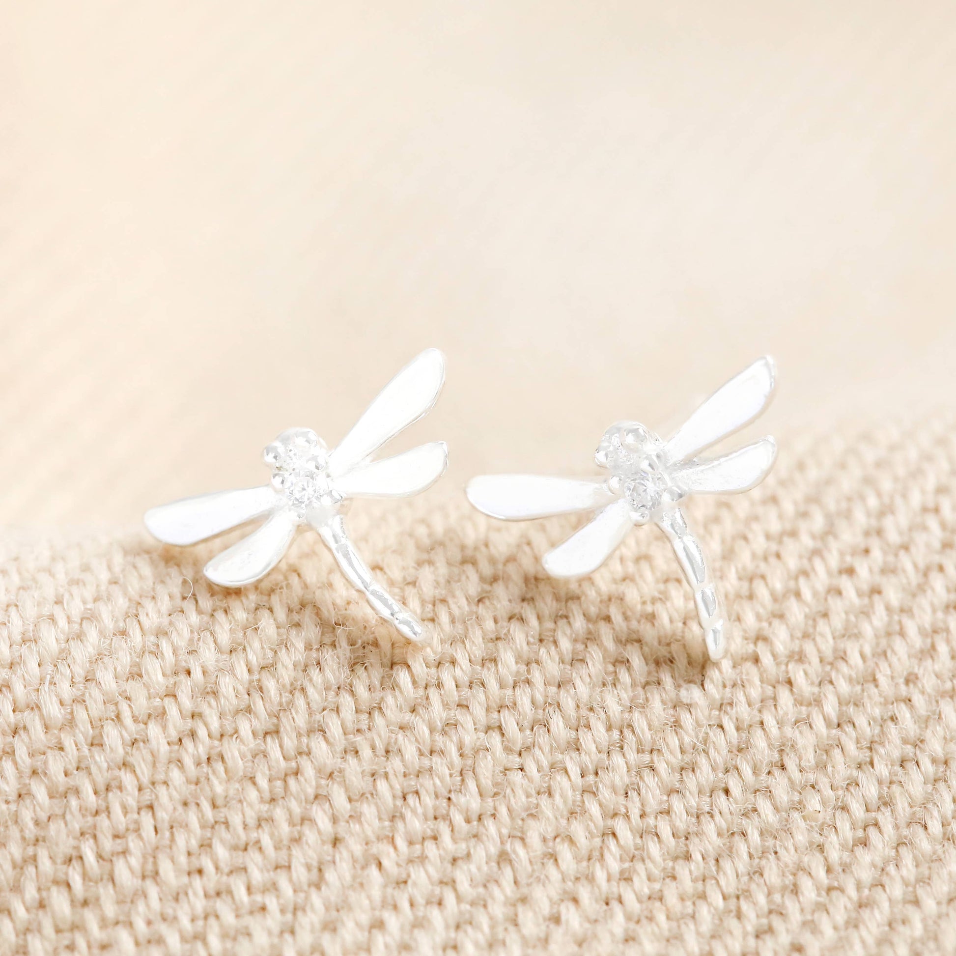 Sterling Silver Dragonfly Stud Earrings