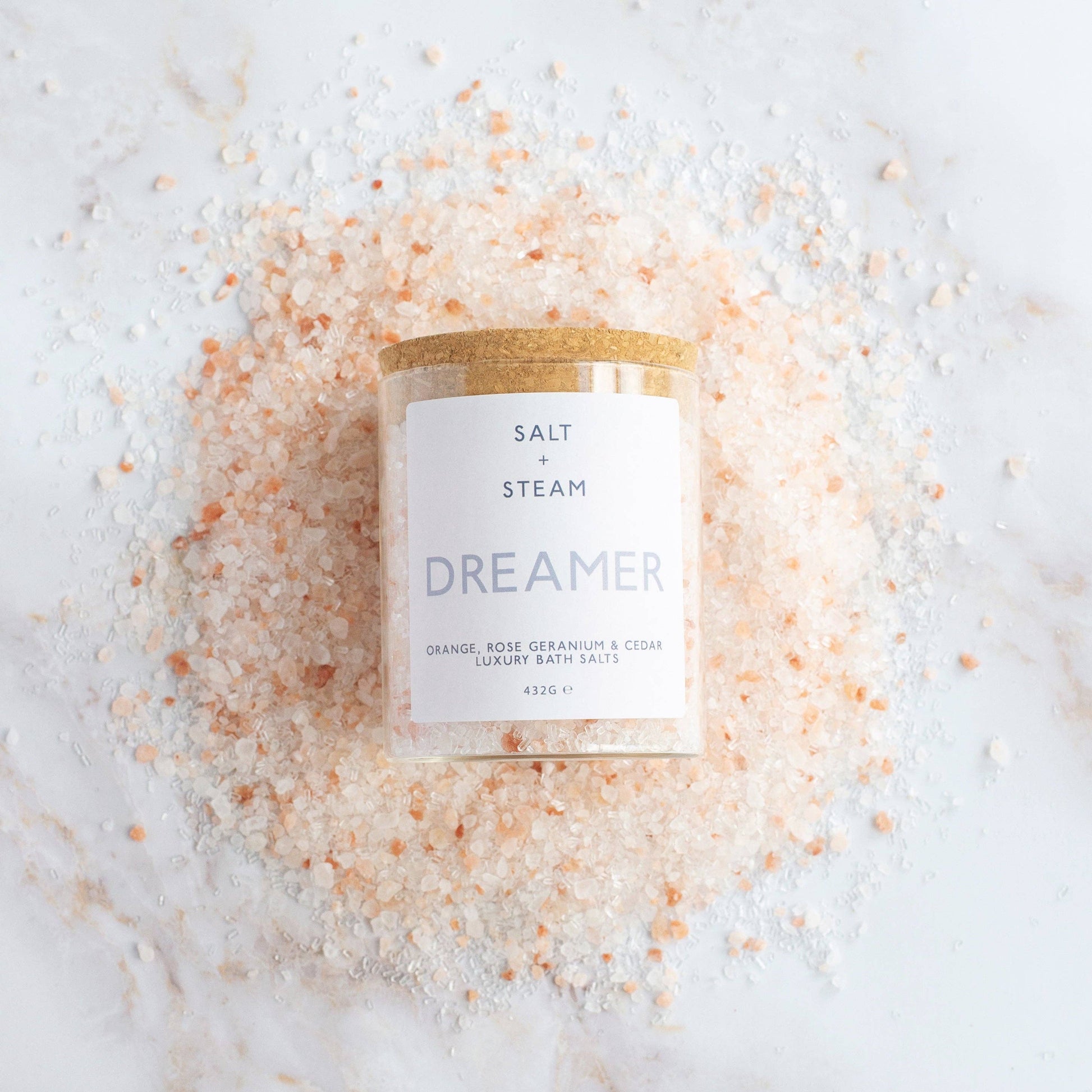 Dreamer - Rose Geranium & Cedar Bath Salts 80g & 432g: Jar