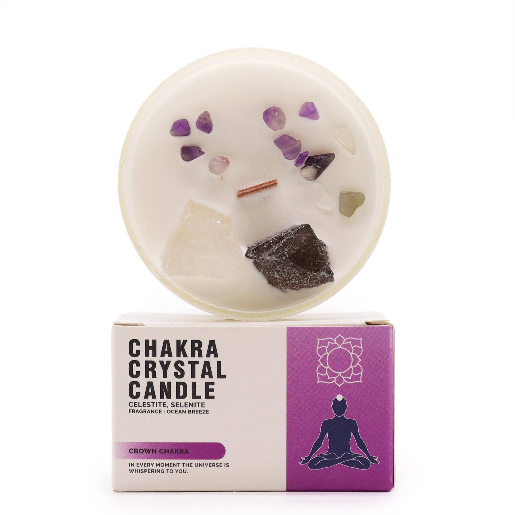 ChkCC-07 - Chakra Crystal Candle - Crown Chakra