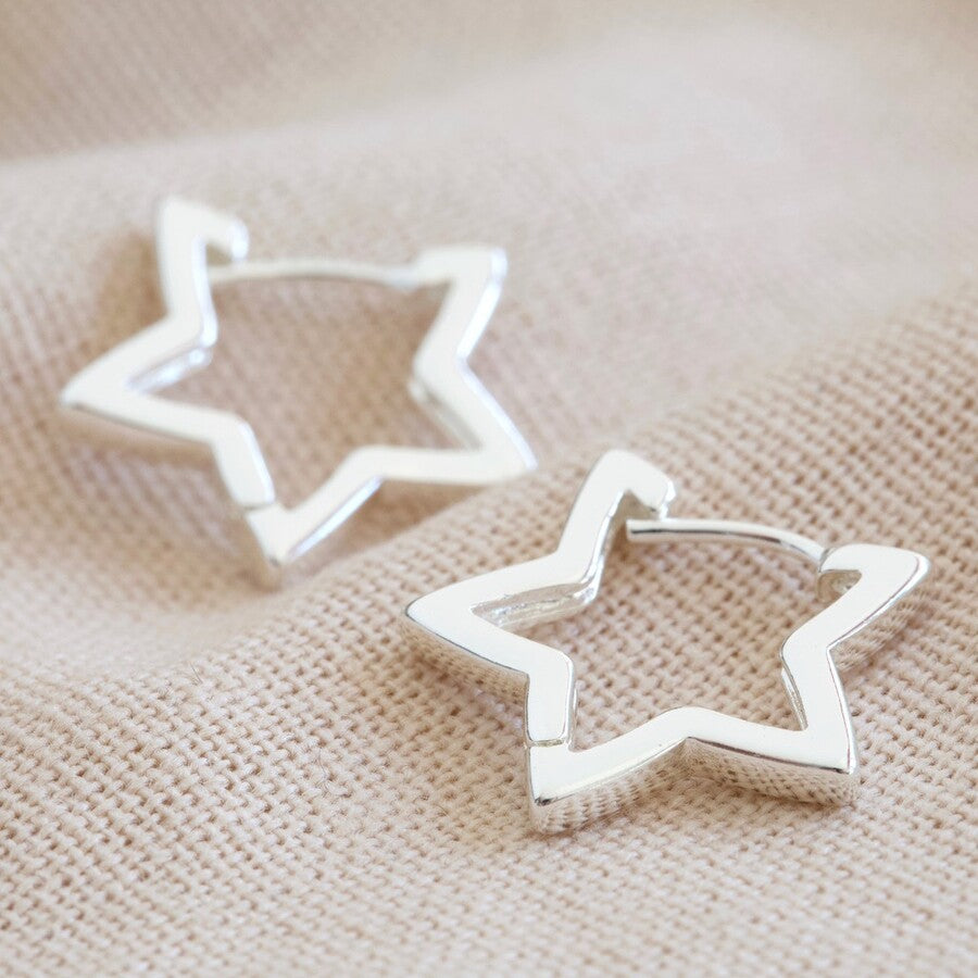 Gold Star Hoop Earrings