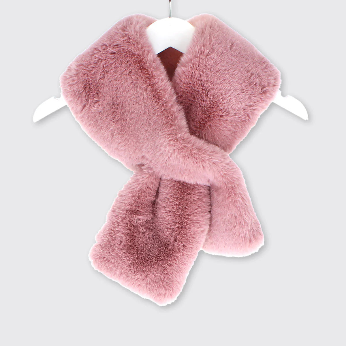 Millie Mae Faux Fur Push Through Scarf - pink