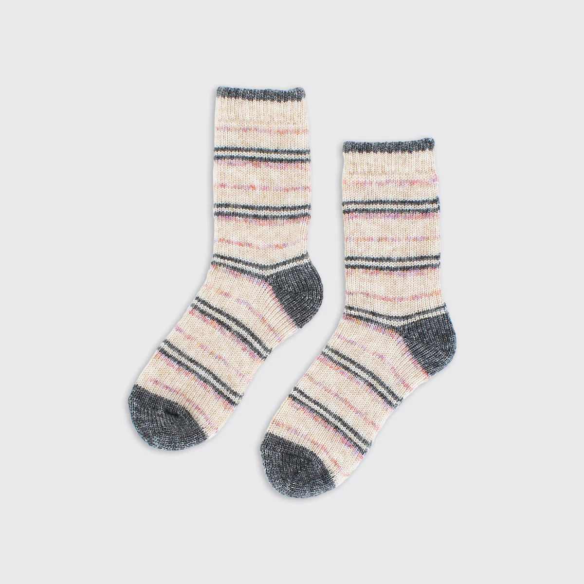 Millie Mae Tweed Stripe Thick Knit Socks