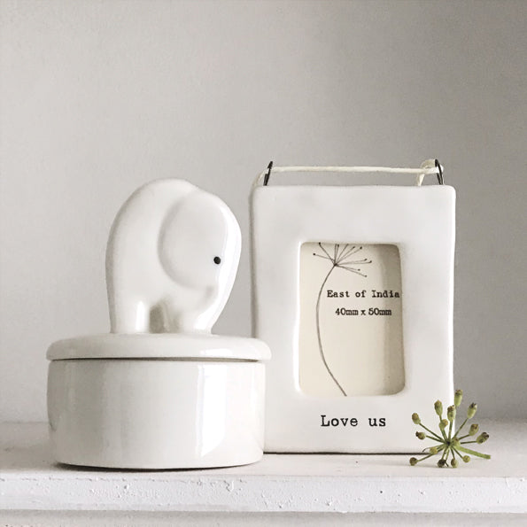 Hanging Porcelain Frame - Love Us
