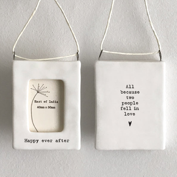 Hanging Porcelain Frame - Happy Ever After