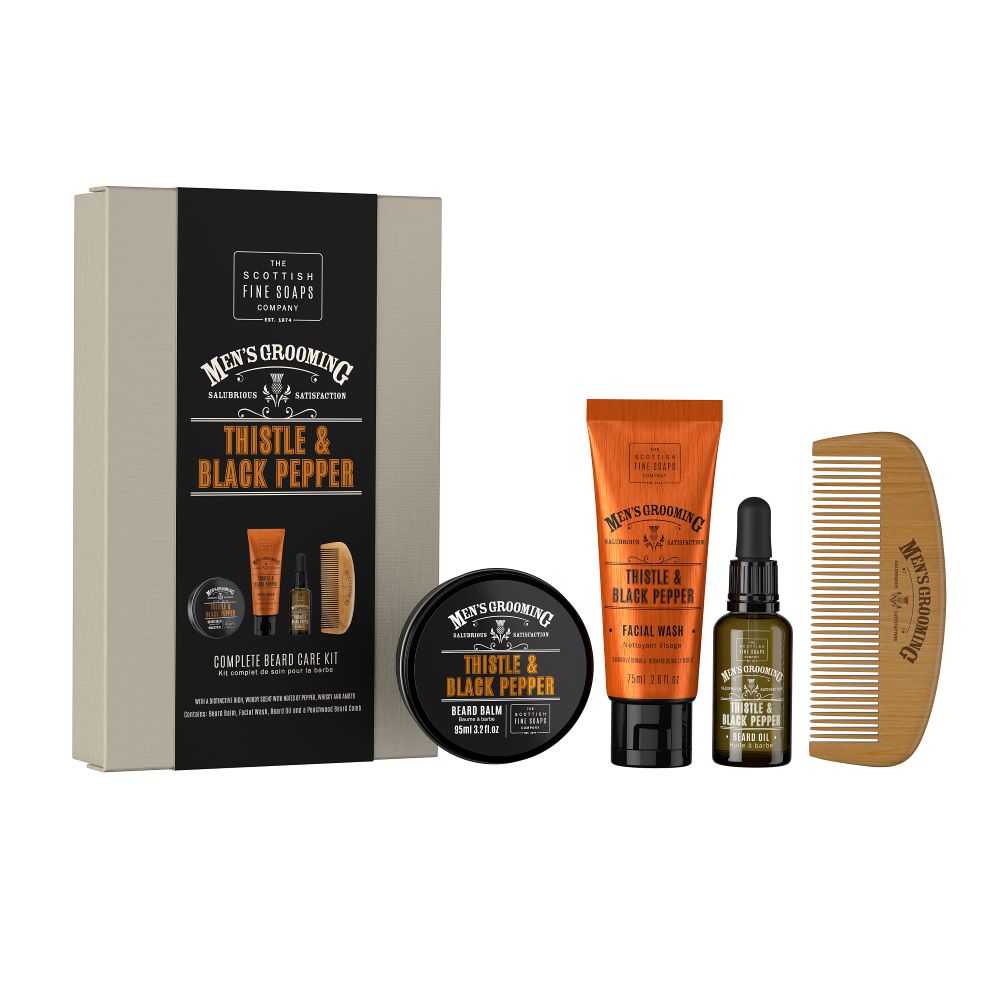 Men's Thistle & Black Pepper Face & Beard Care Kit