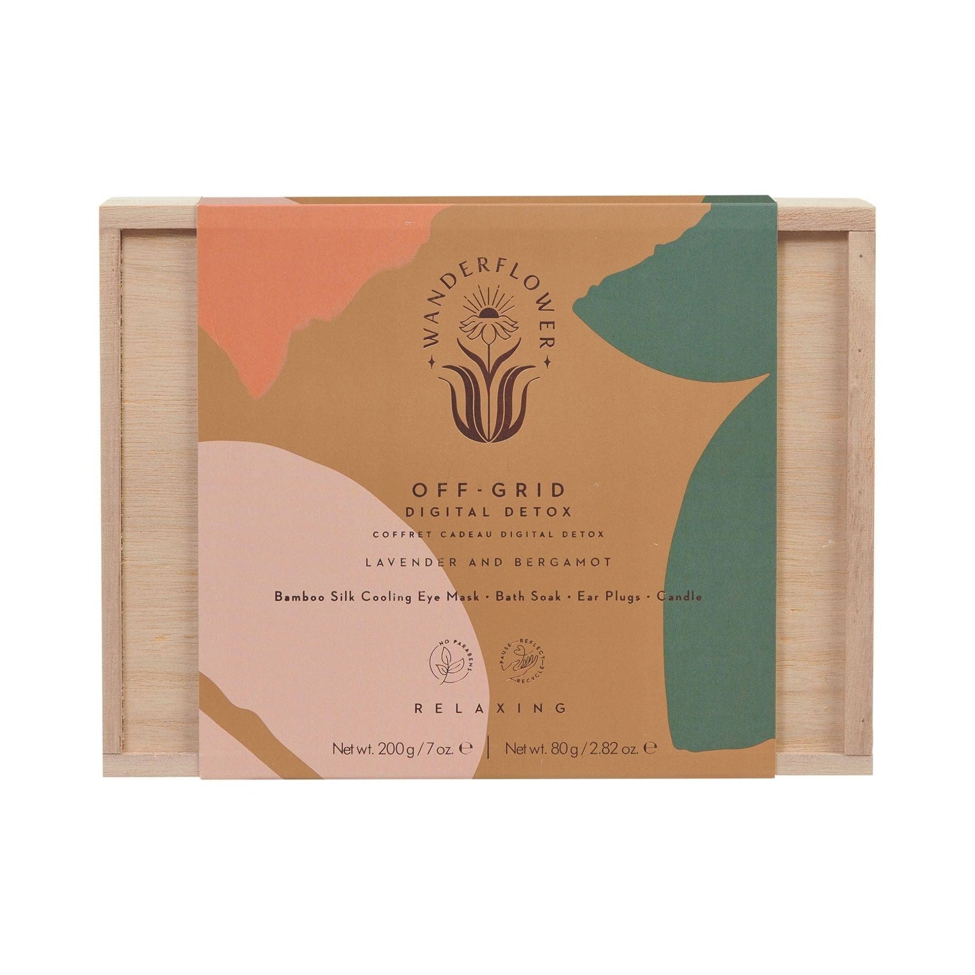 4pc Off Grid Digital Detox Box - Candle, Bath Soak, Eye Mask