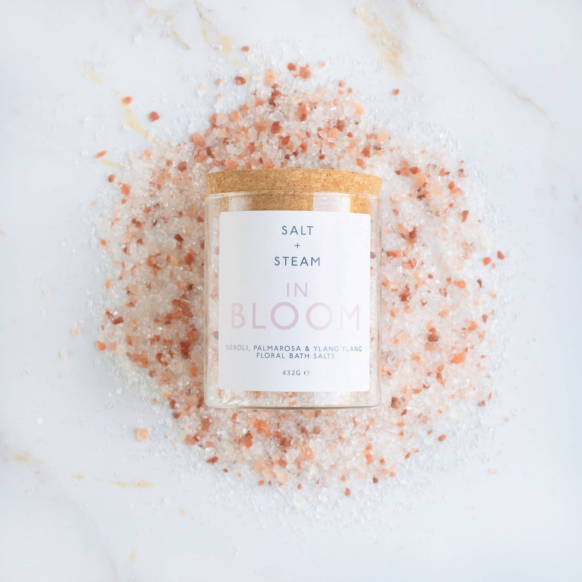 In Bloom - Rose, Neroli & Palmarosa Bath Salts 80g & 432g: Jar