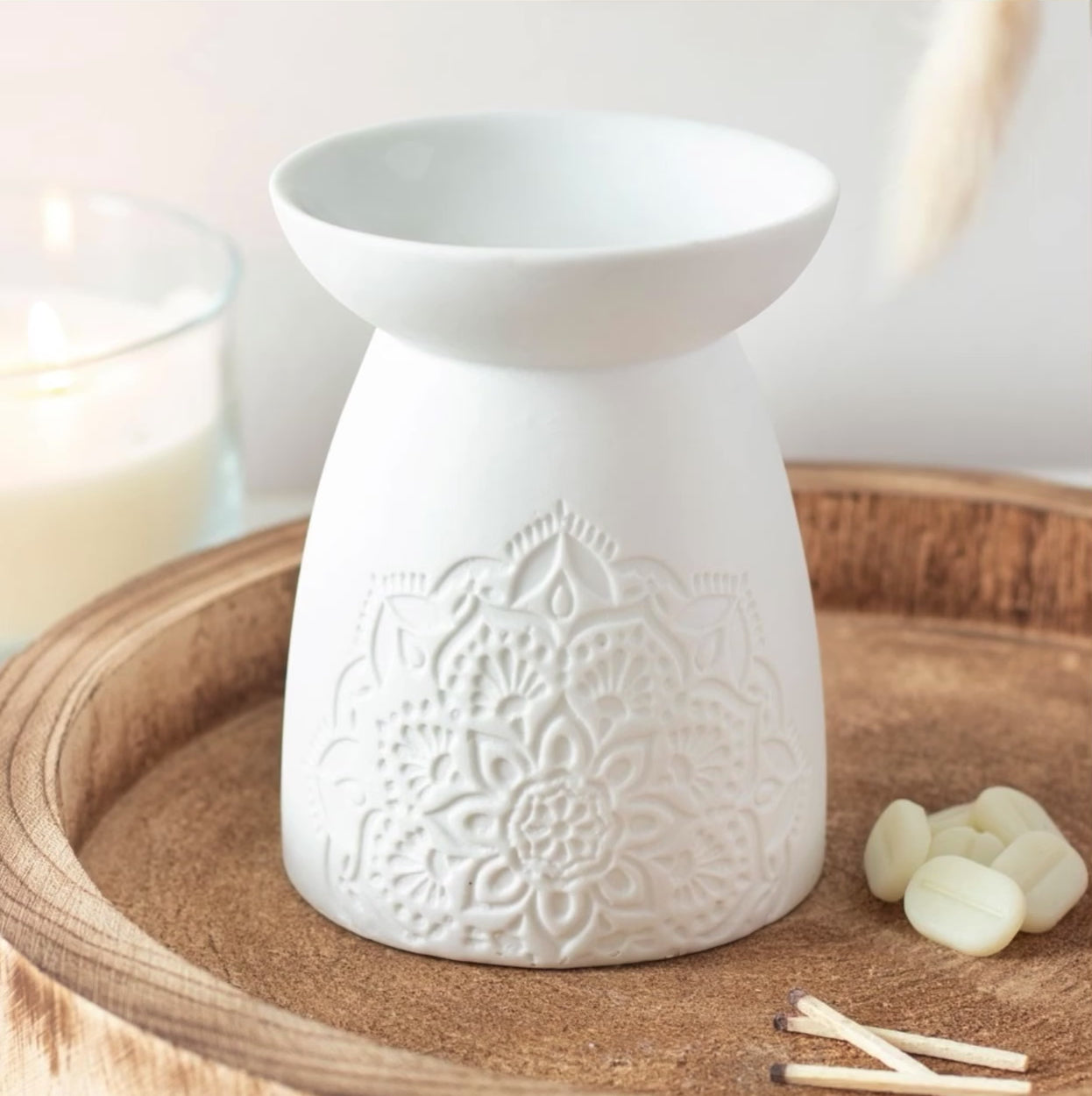 Mandala pattern oil burner
