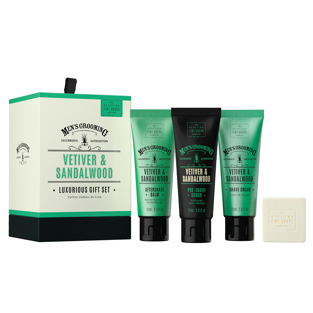 Vetiver & Sandalwood Luxurious Gift Set Trio