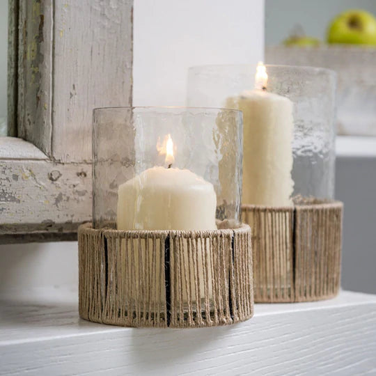 Jute Bottom Hurricane Lantern