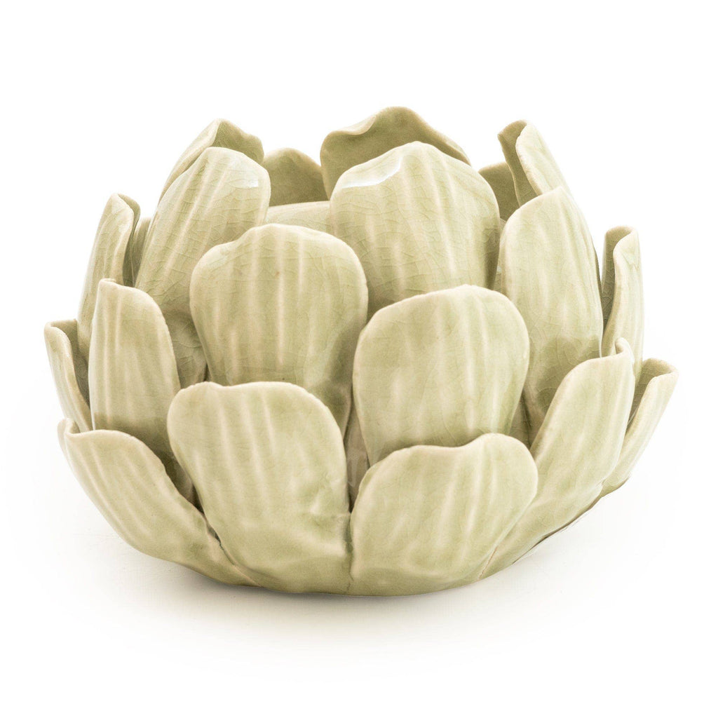 Green Artichoke Candle Holder 2PK