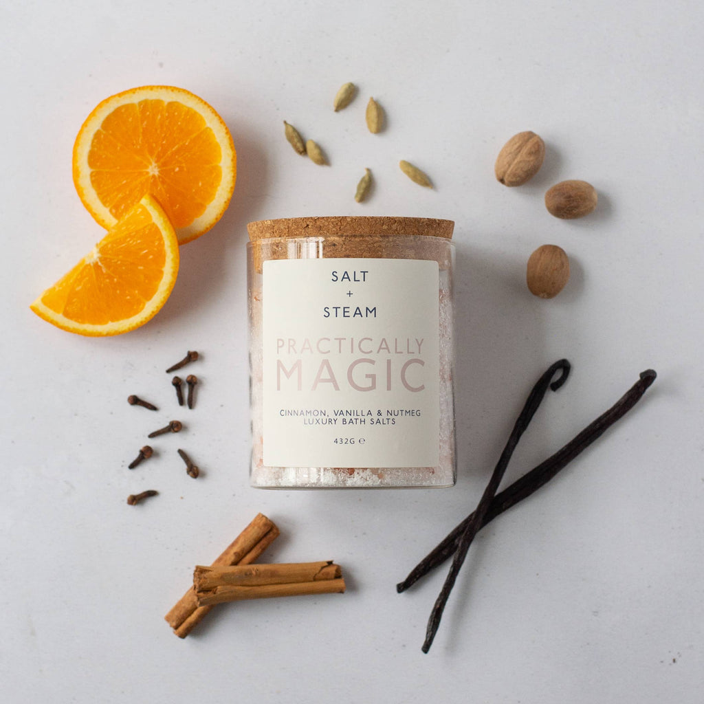 Practically Magic - Cinnamon & Vanilla Bath Salts 80g & 432g: Jar