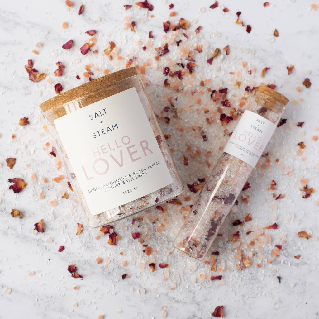 Hello Lover - Ginger & Patchouli Bath Salts 80g & 432g: Jar