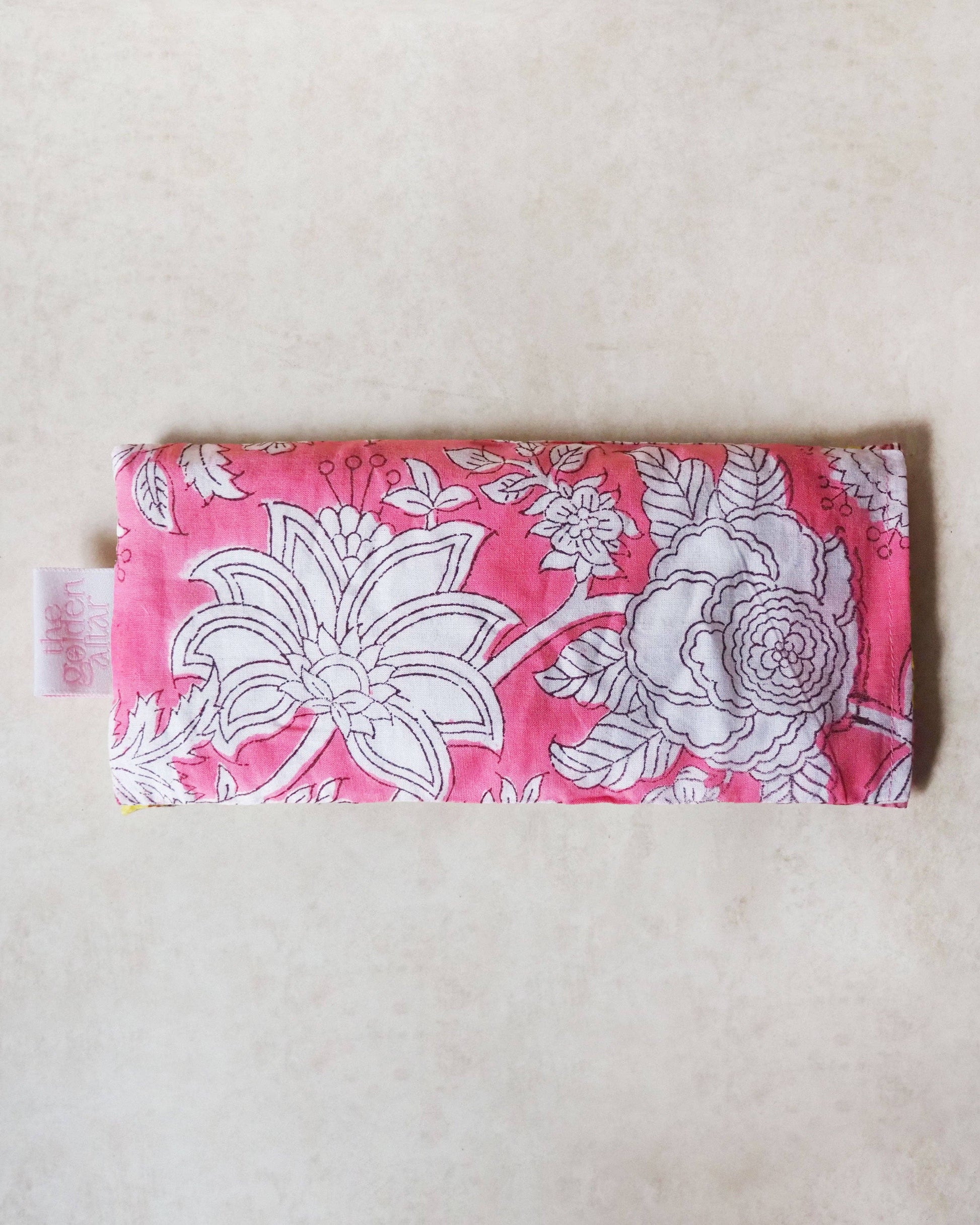 Pink Block Printed Eye Pillow