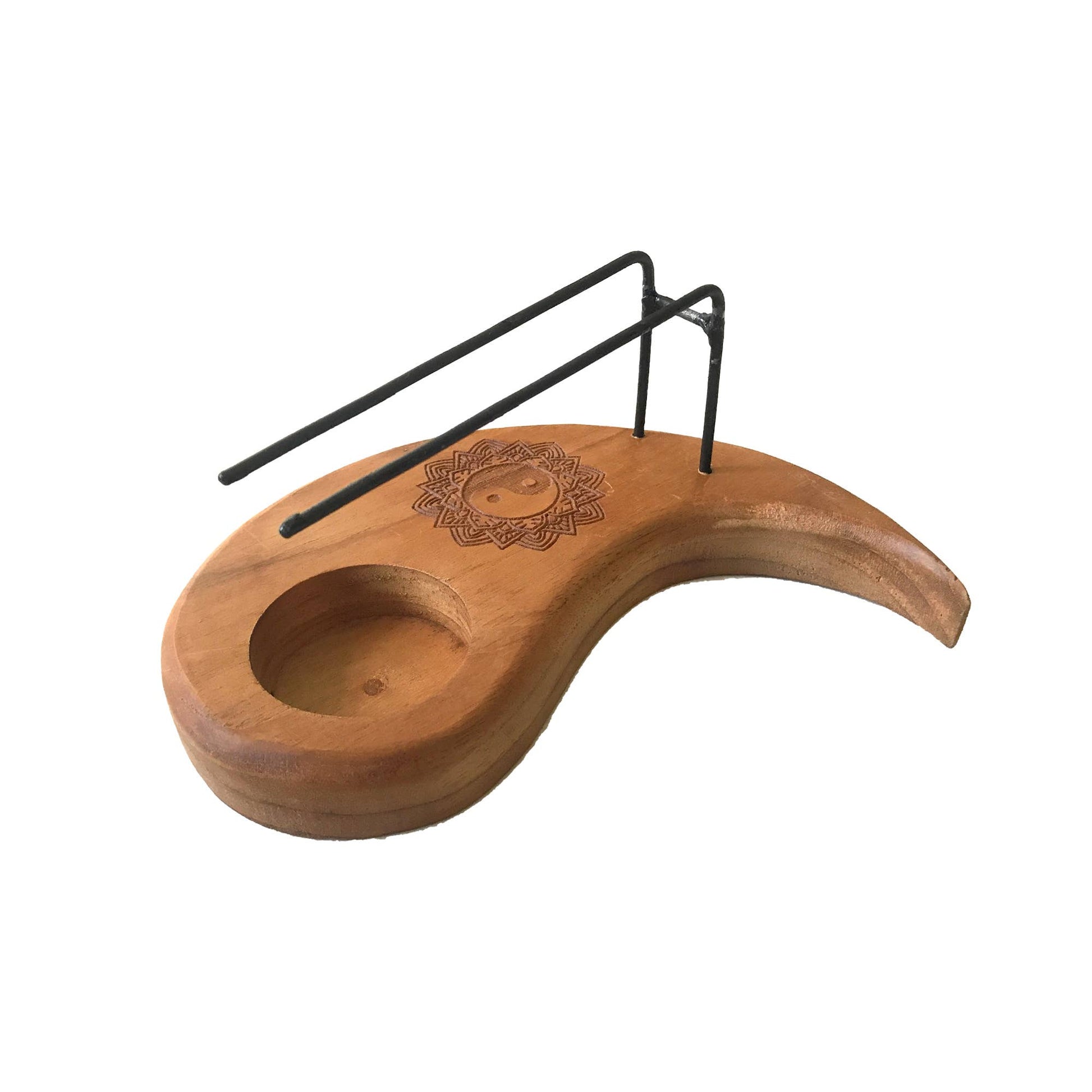 Palo Santo Heaters: Small Palo Santo Heater - Teak Wood - Mandala Design