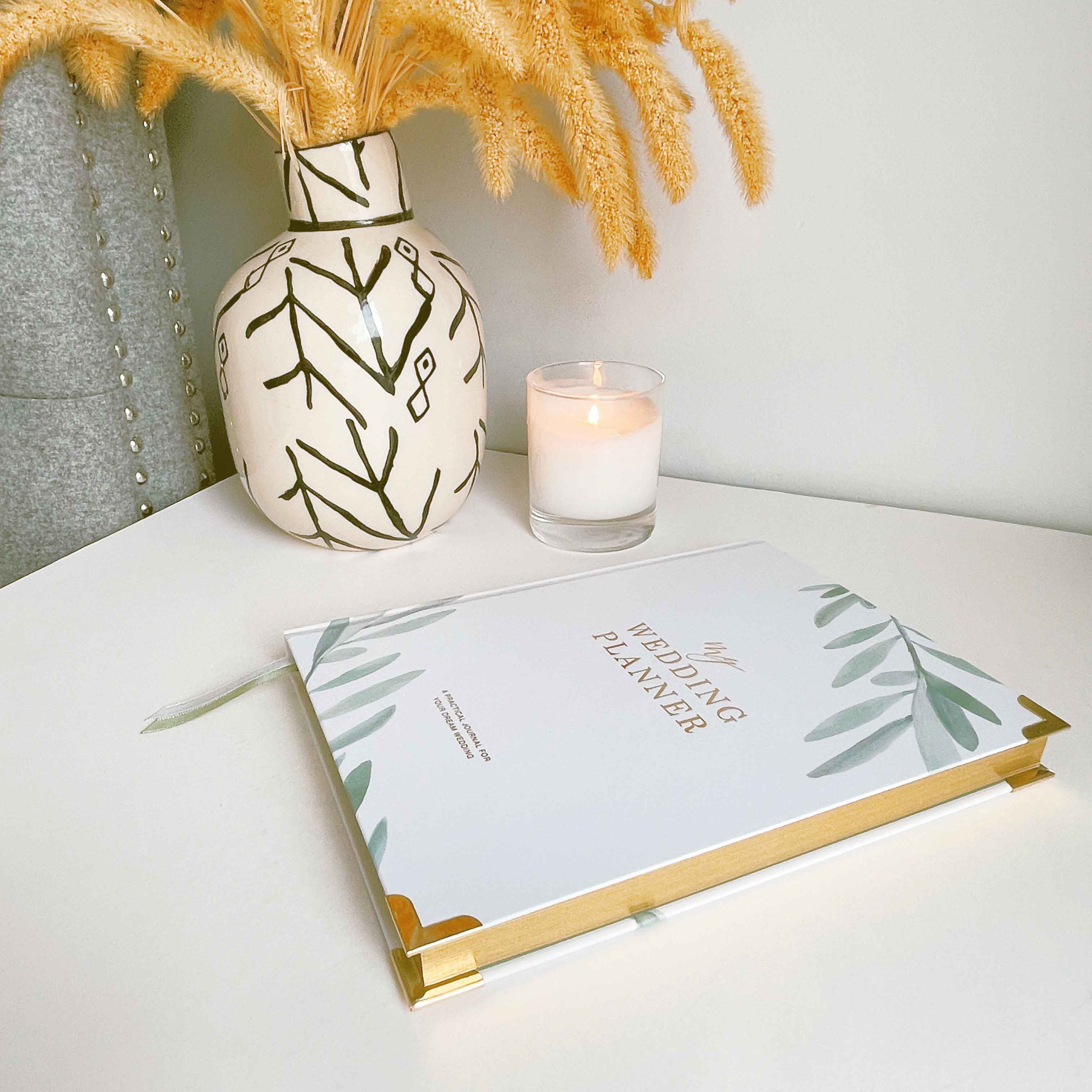 NEW - Luxury Eucalyptus Wedding Planner Book with Gilded Edg