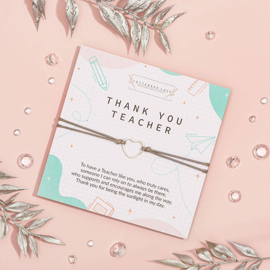 Thank you Teacher Wish Bracelet Gift