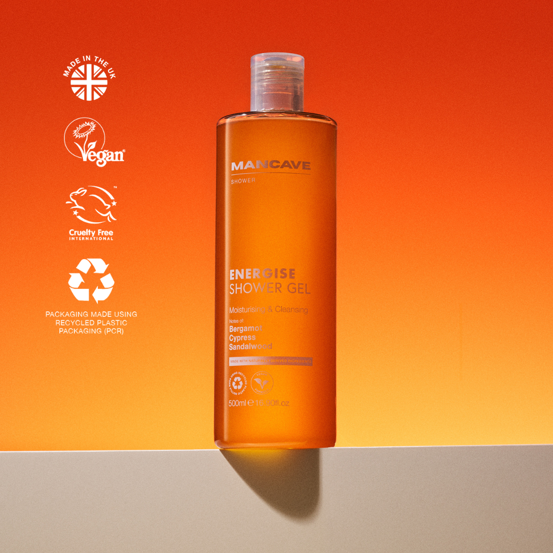 Energise Bergamot Shower Gel, 500ml, Christmas Gift for Him
