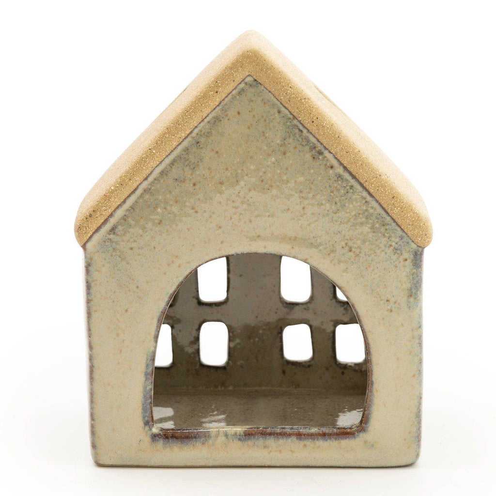 13.8CM HOUSE TEALIGHT HOLDER - NATURAL