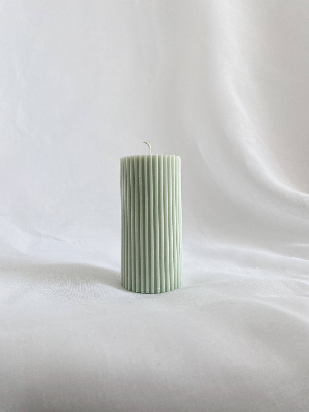 Small Ribbed Pillar Candle. Vegan, soy, small batch. Weddin: Blush Pink