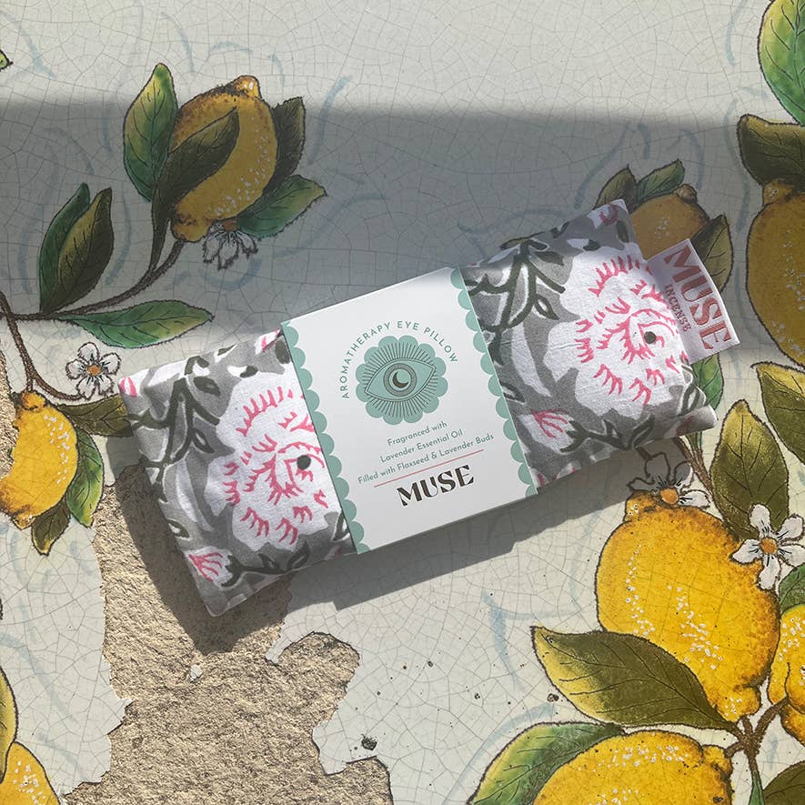 Eye Pillow Aromatherapy | Indian Block Print | Lavender: Yellow