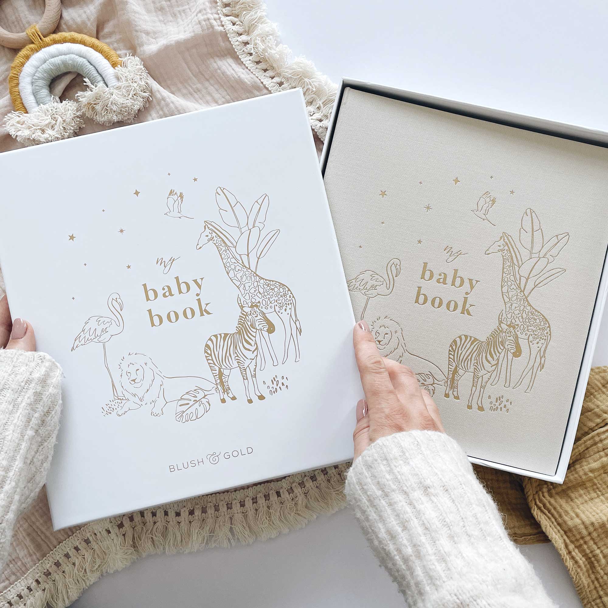 My Baby Book (Safari) luxury keepsake memory book + box