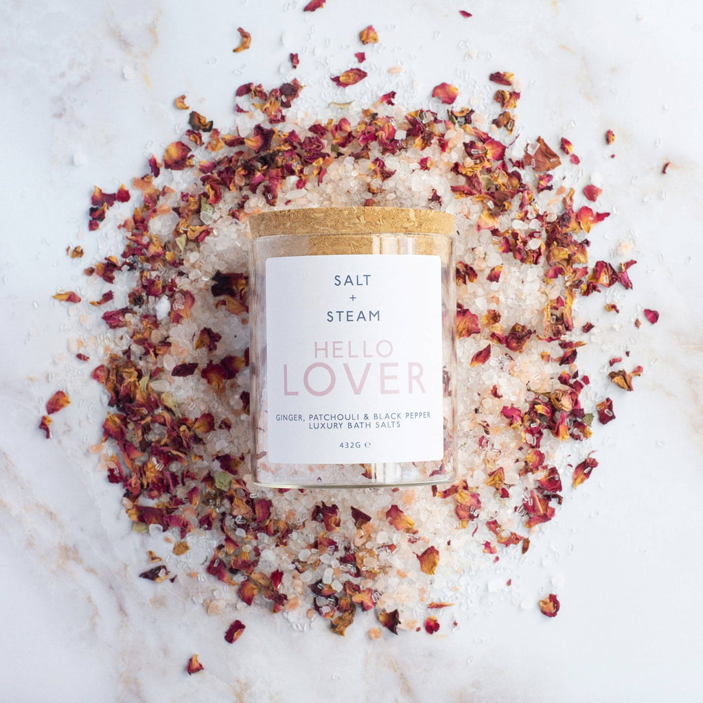Hello Lover - Ginger & Patchouli Bath Salts 80g & 432g: Jar