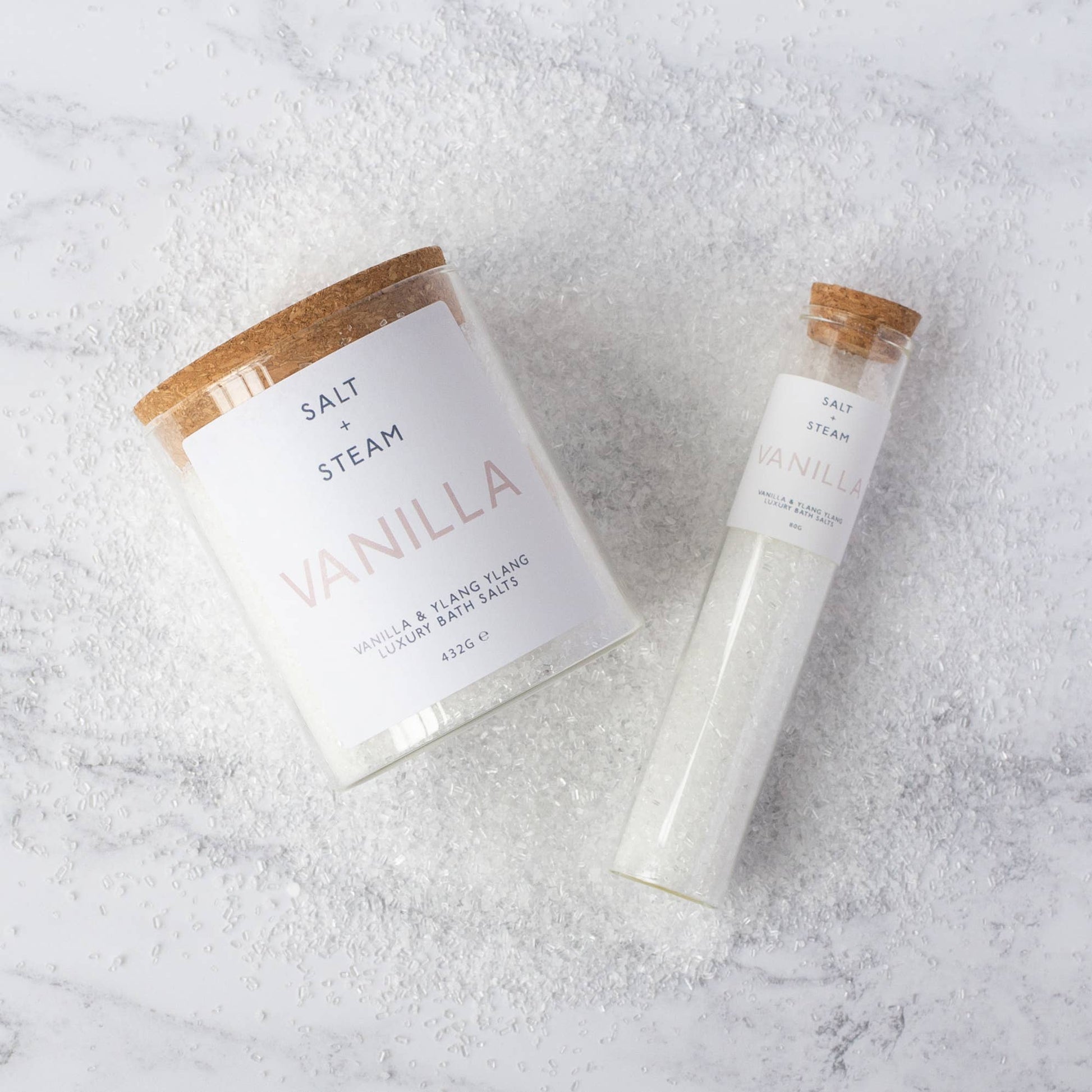 Vanilla - Vanilla & Ylang Ylang Bath Salts 80g & 432g: Jar