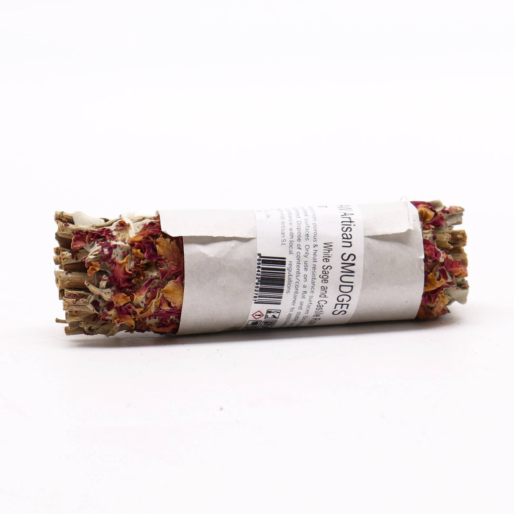 MSage-57 - Smudge Stick - White Sage and Castile Rose