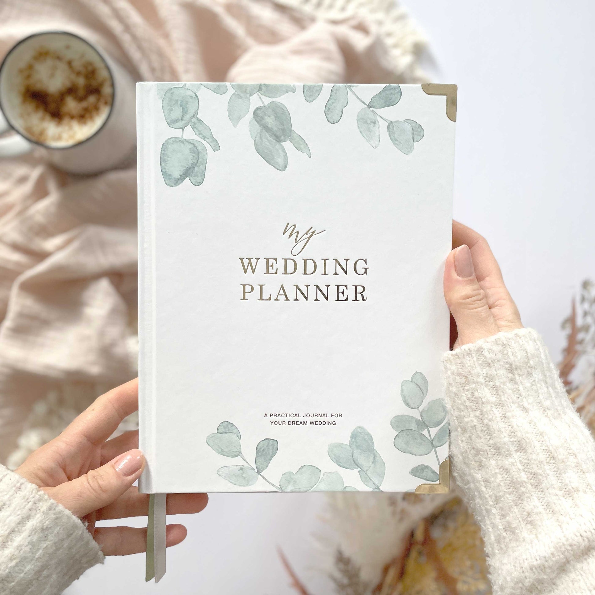 NEW - Luxury Eucalyptus Wedding Planner Book with Gilded Edg