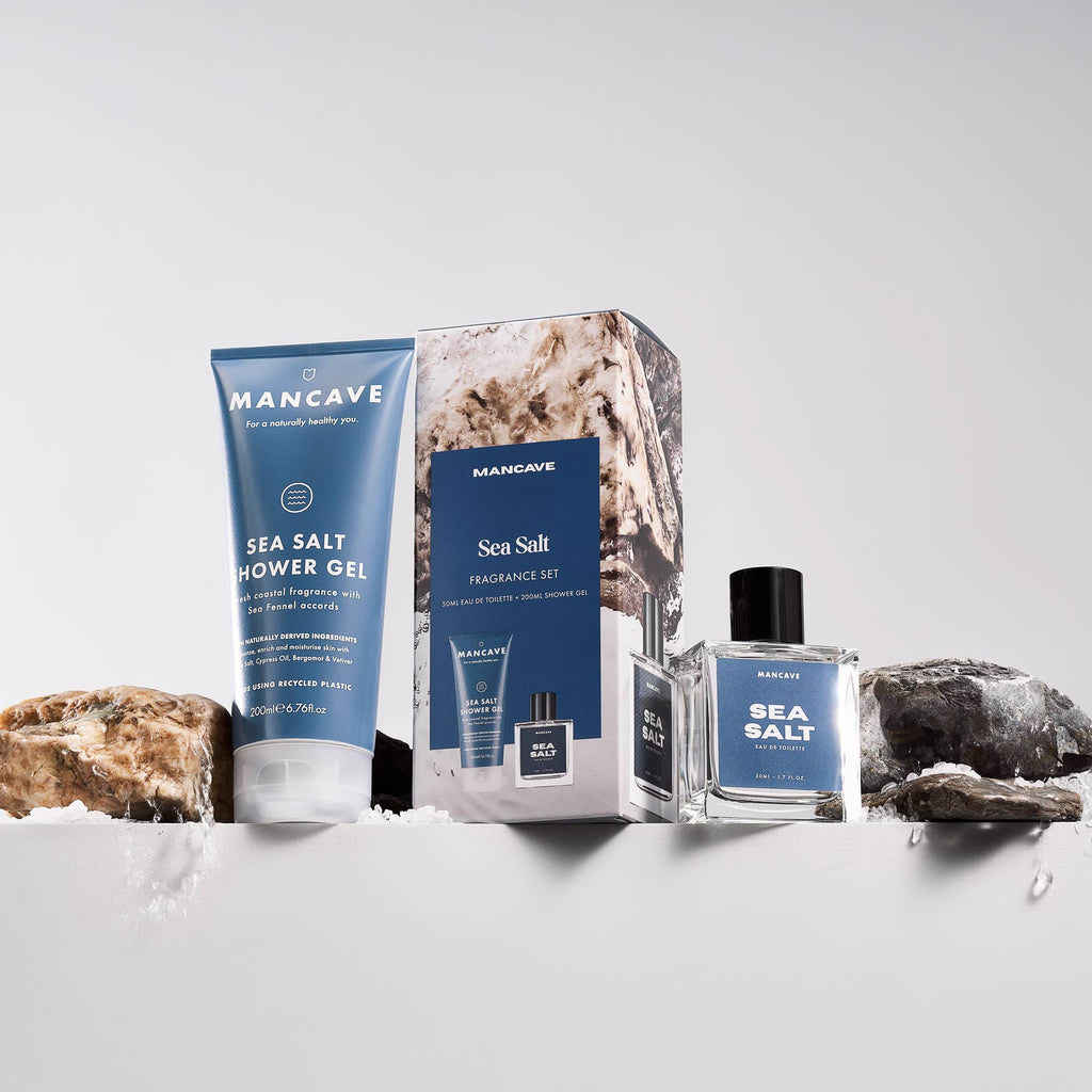 Mens Gift Set | Sea Salt Scent | 200ml Shower Gel & 50ml Fragrance Spray | Gift for him