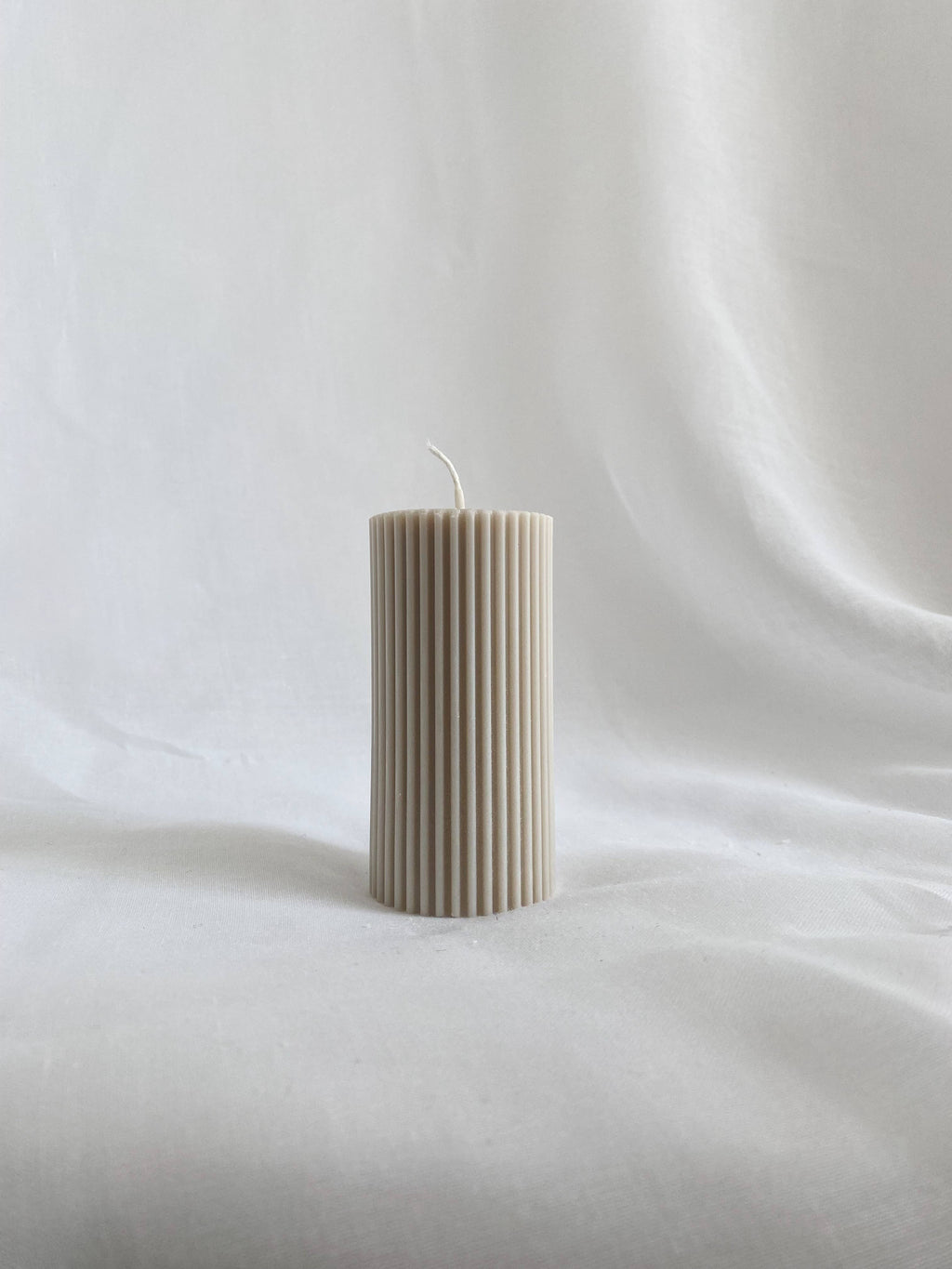 Small Ribbed Pillar Candle. Vegan, soy, small batch. Weddin: Blush Pink