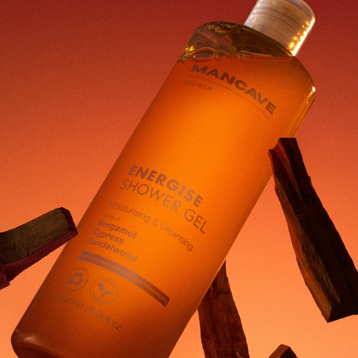 Energise Bergamot Shower Gel, 500ml, Christmas Gift for Him