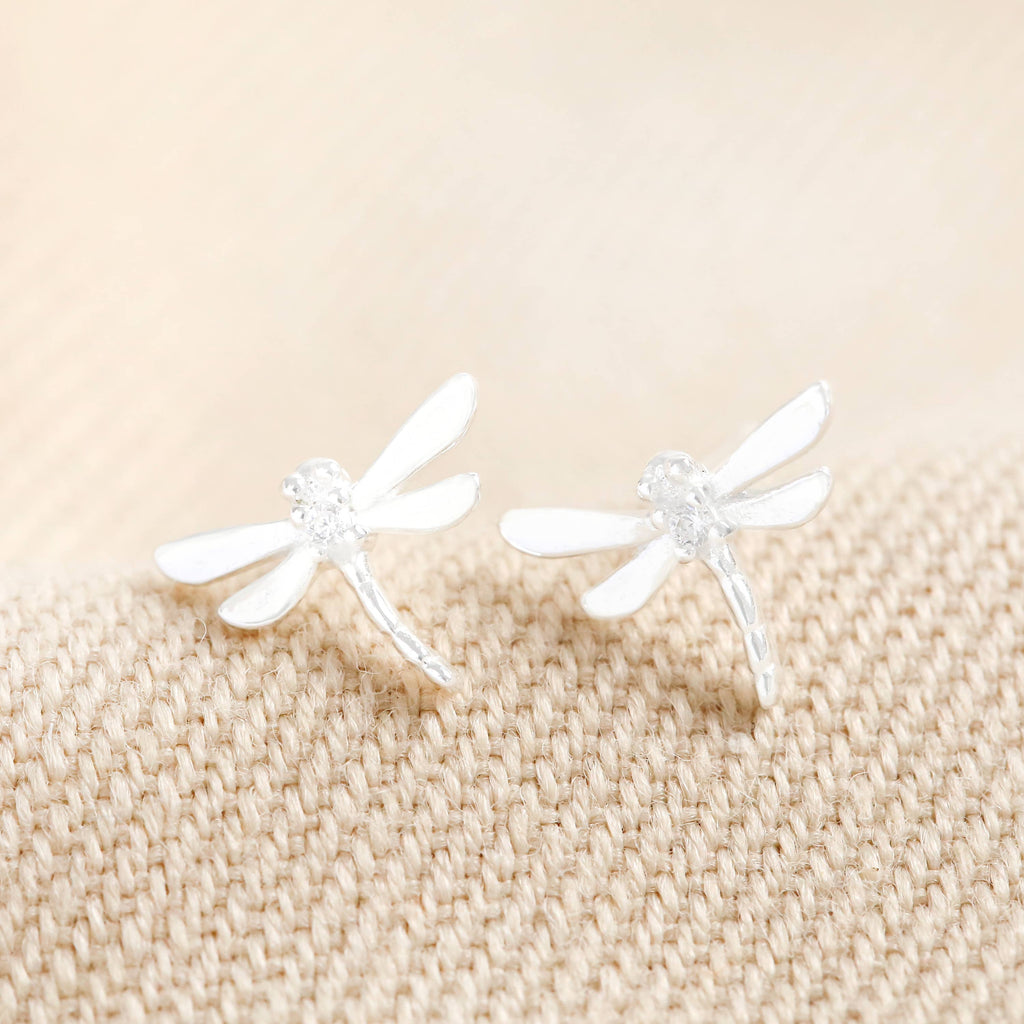 Sterling Silver Dragonfly Stud Earrings