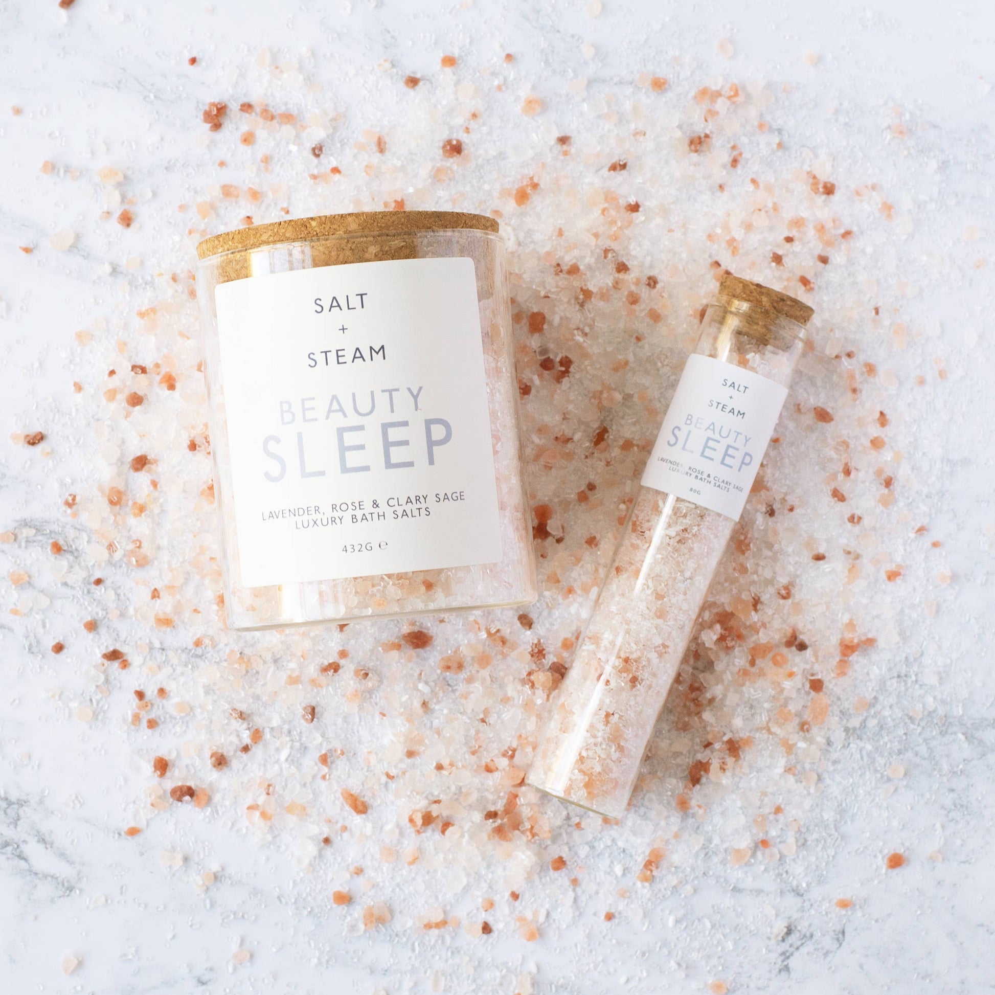 Beauty Sleep - Lavender & Rose Bath Salts 80g & 432g: Jar