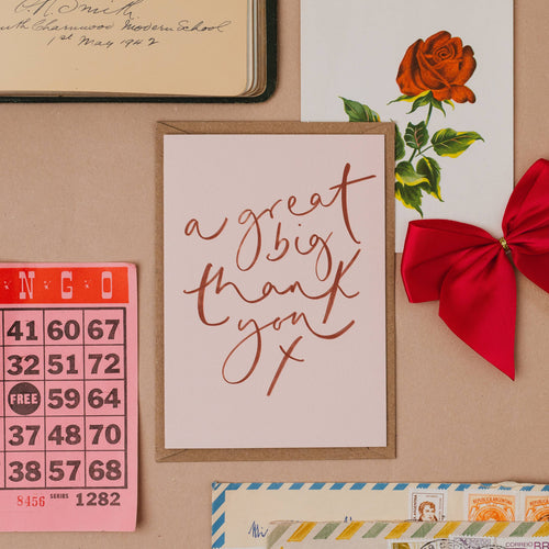 'A Great Big Thank You X' Thank You Card: Naked