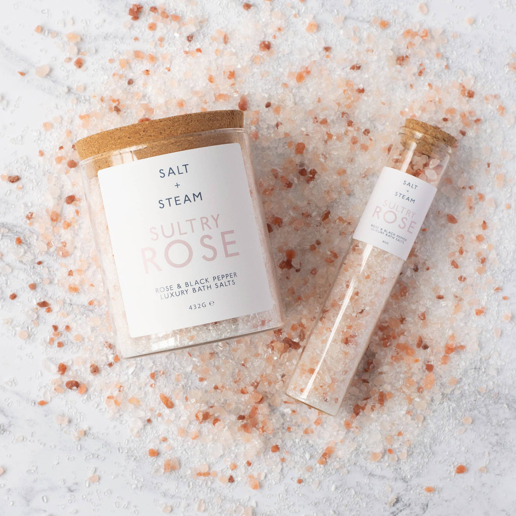 Sultry Rose - Rose & Black Pepper Bath Salts 80g & 432g: Jar