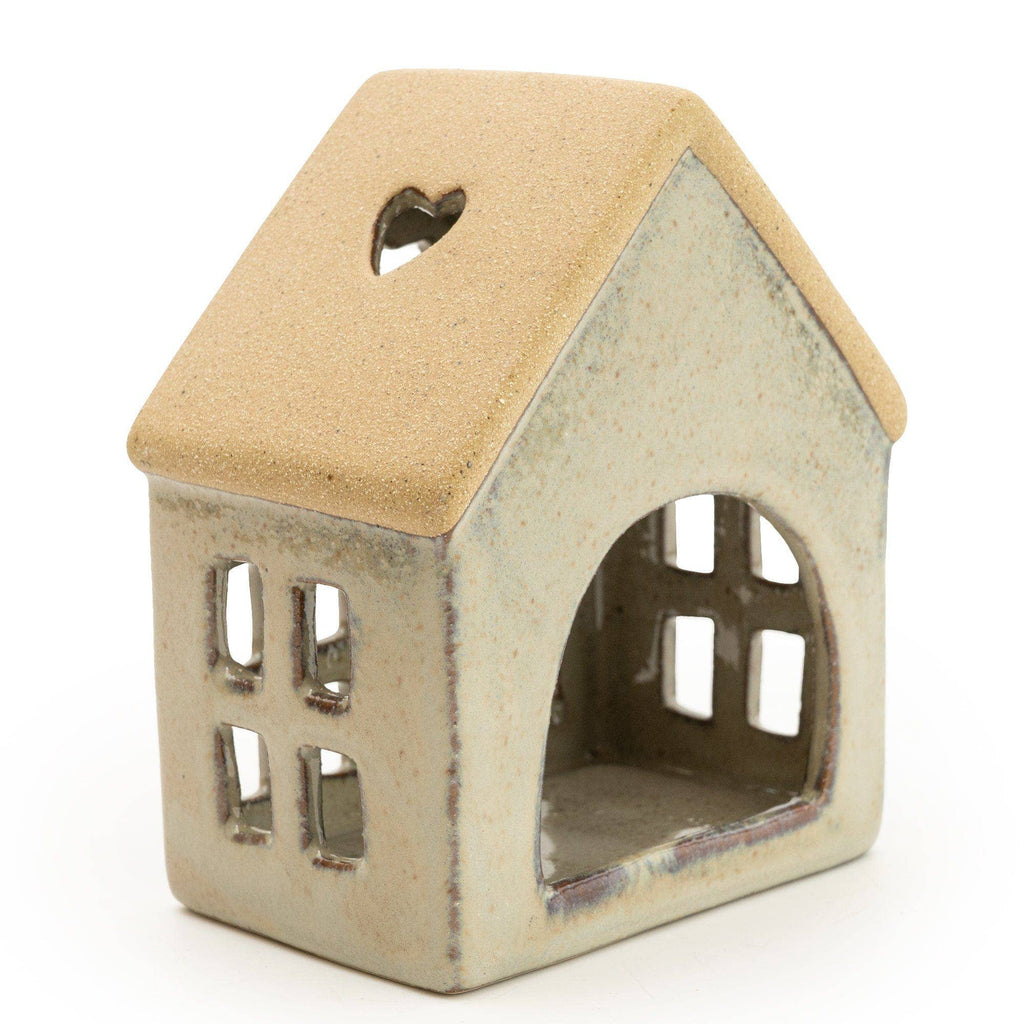 13.8CM HOUSE TEALIGHT HOLDER - NATURAL