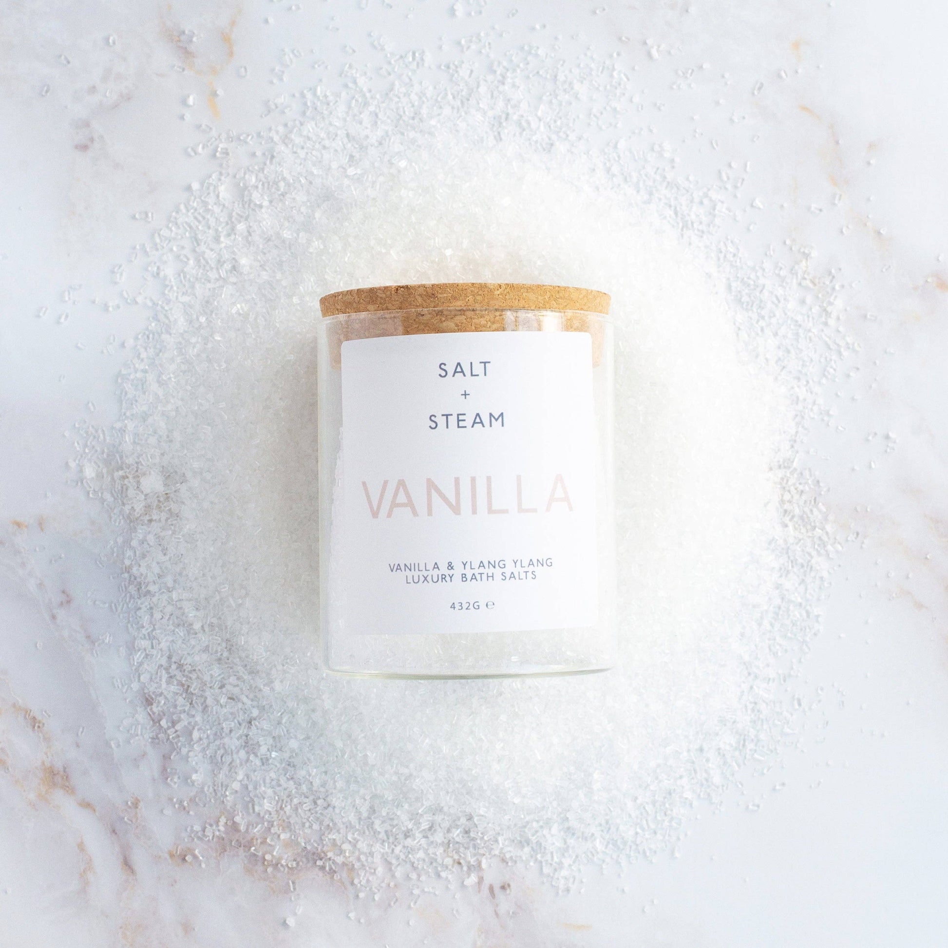 Vanilla - Vanilla & Ylang Ylang Bath Salts 80g & 432g: Jar