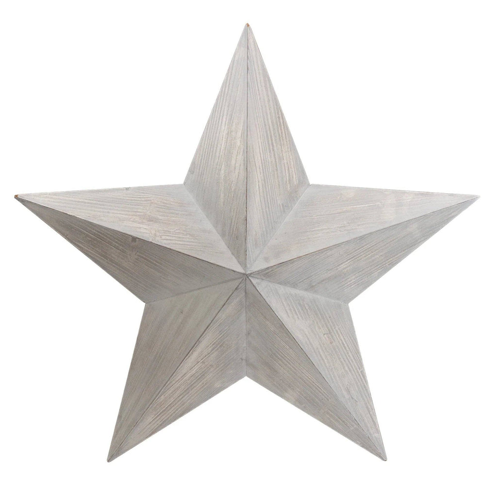Extra Large 3D Star Wall Hanging in Grey Wash 2PK