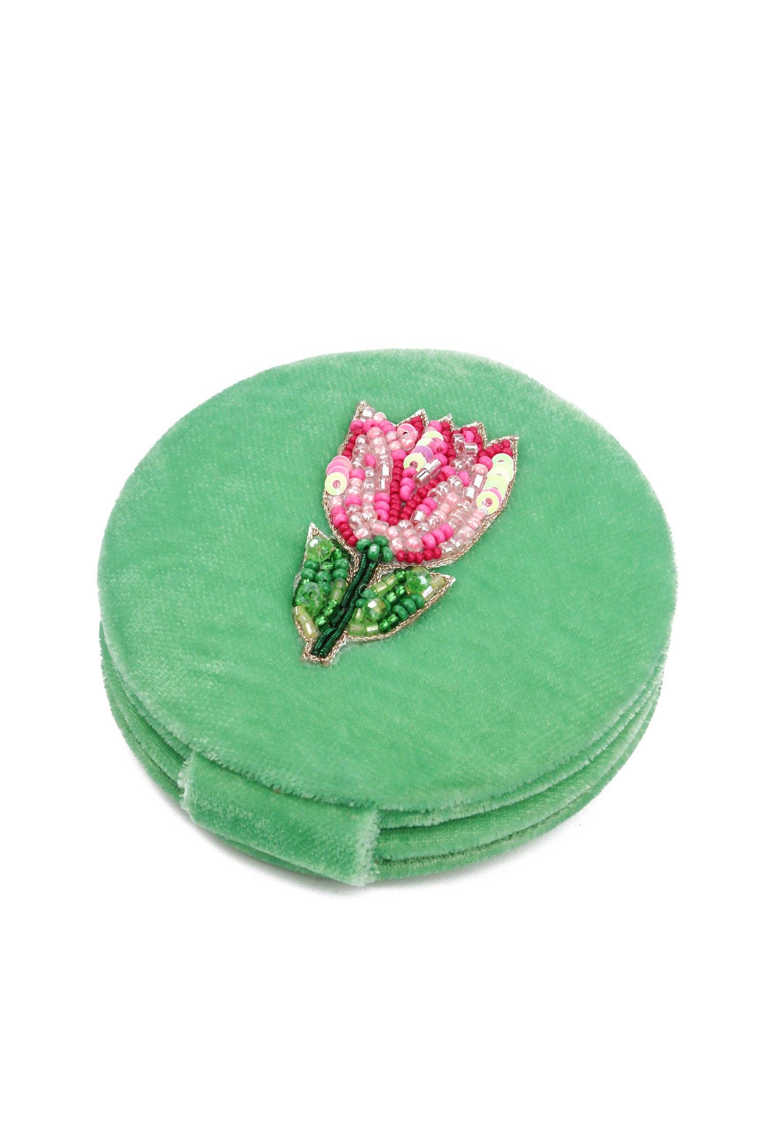 PINK TULIP COMPACT MIRROR