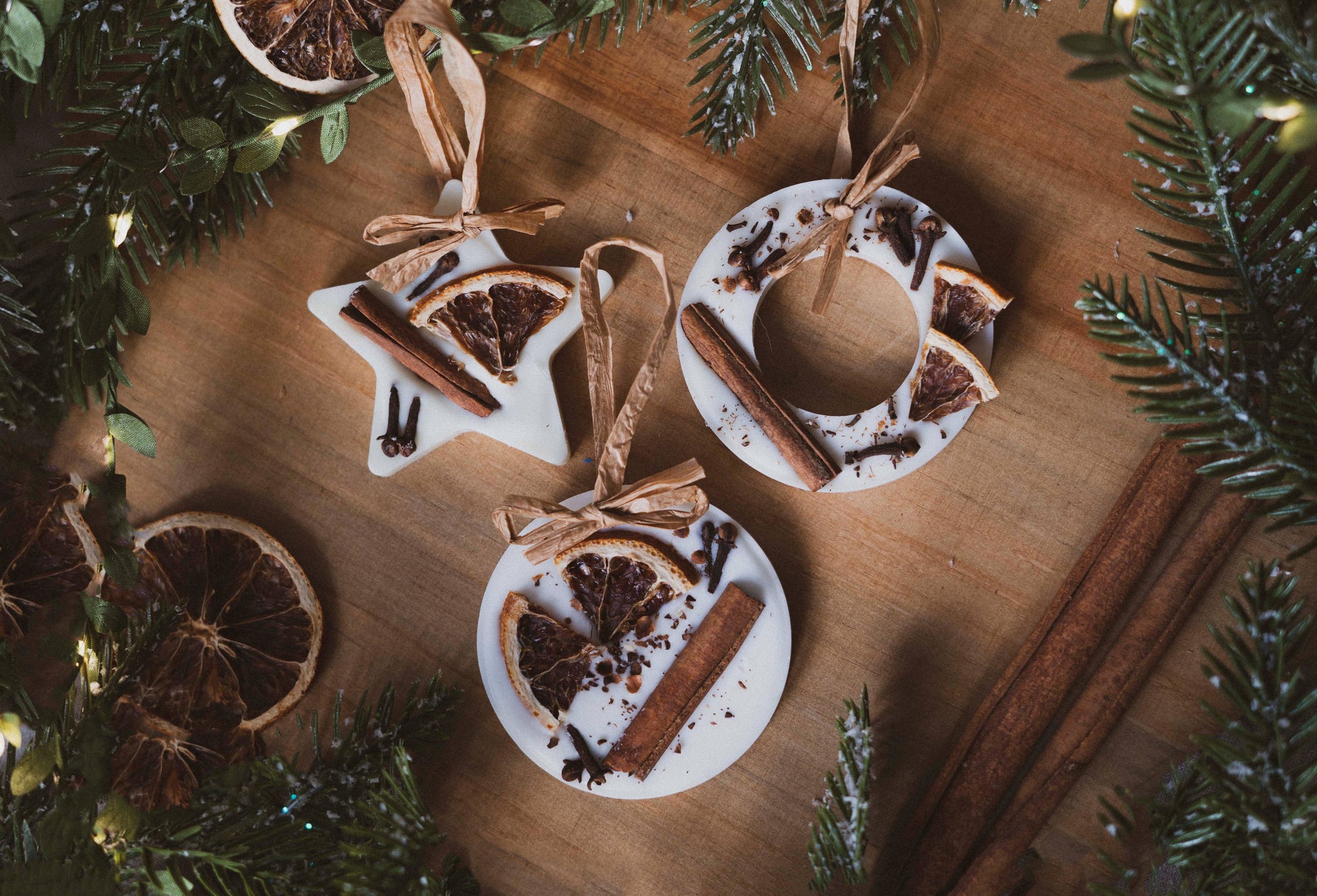 Christmas Scented Tree Decorations: Cranberry Orange and Cinnamon / Star