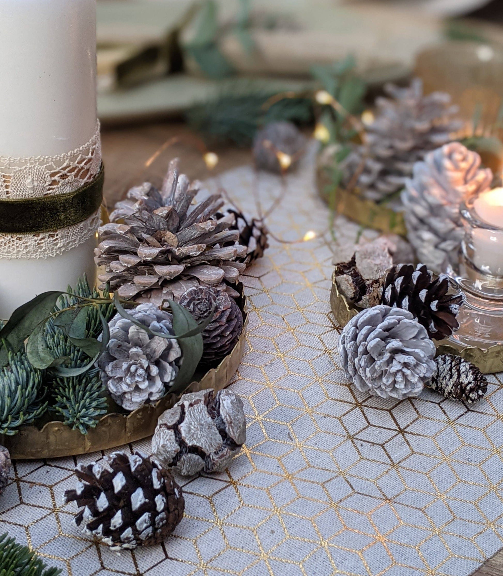 Natural Mixed White Pine Cones - WHITE CHRISTMAS