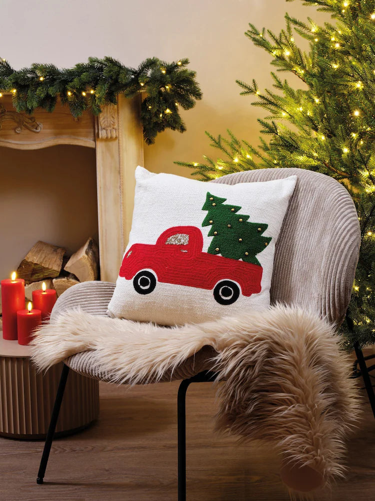 Christmas Cushion with Embroidery