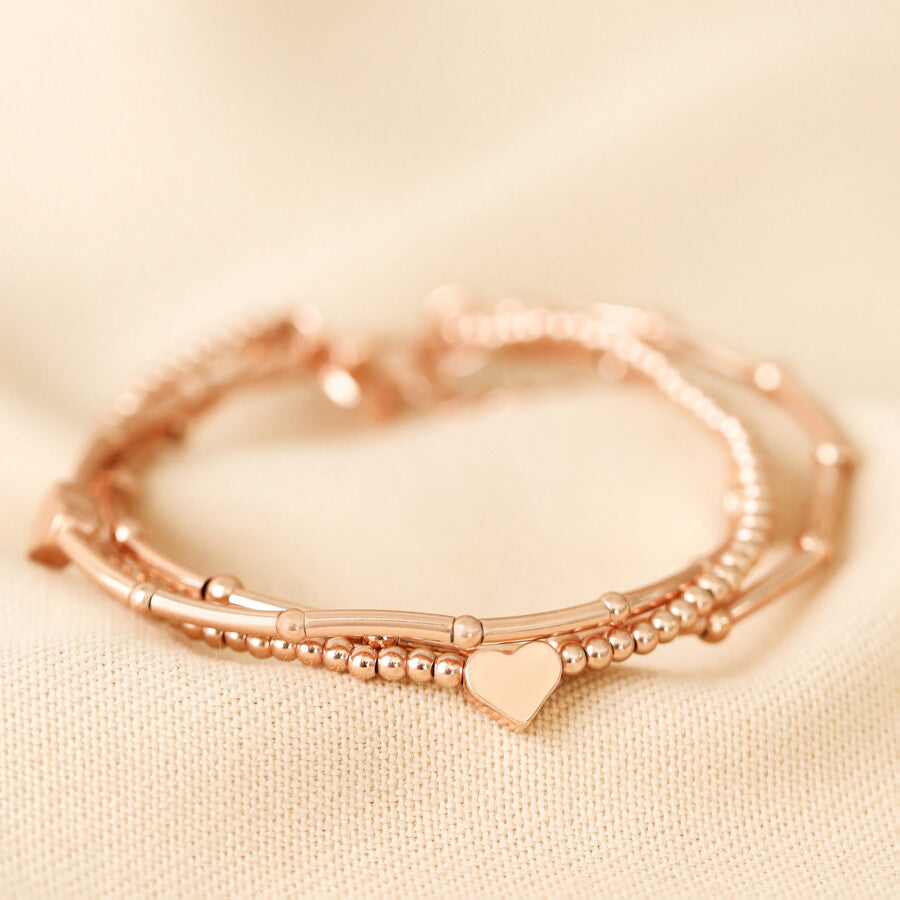 rose gold heart bracelet