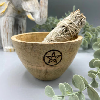 Wooden Smudge and Ritual Offering Bowl
