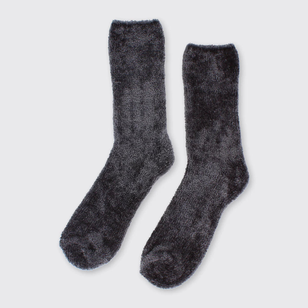 Ladies Velvet Socks- Grey