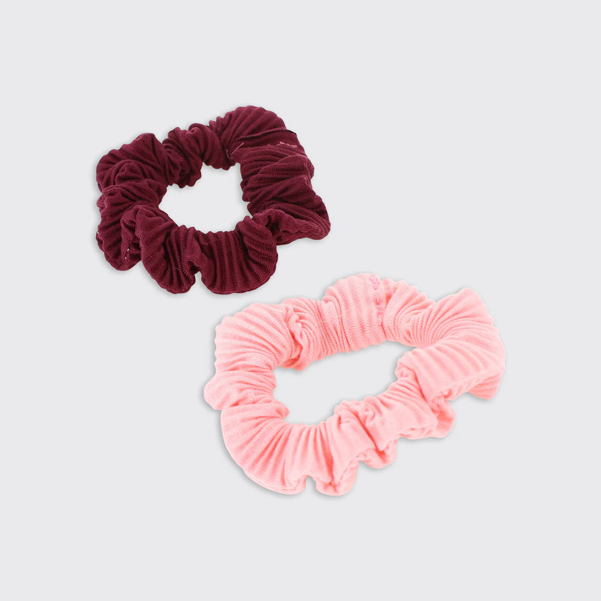 Crinkle Set of 2 Scrunchies - Pink/Plum