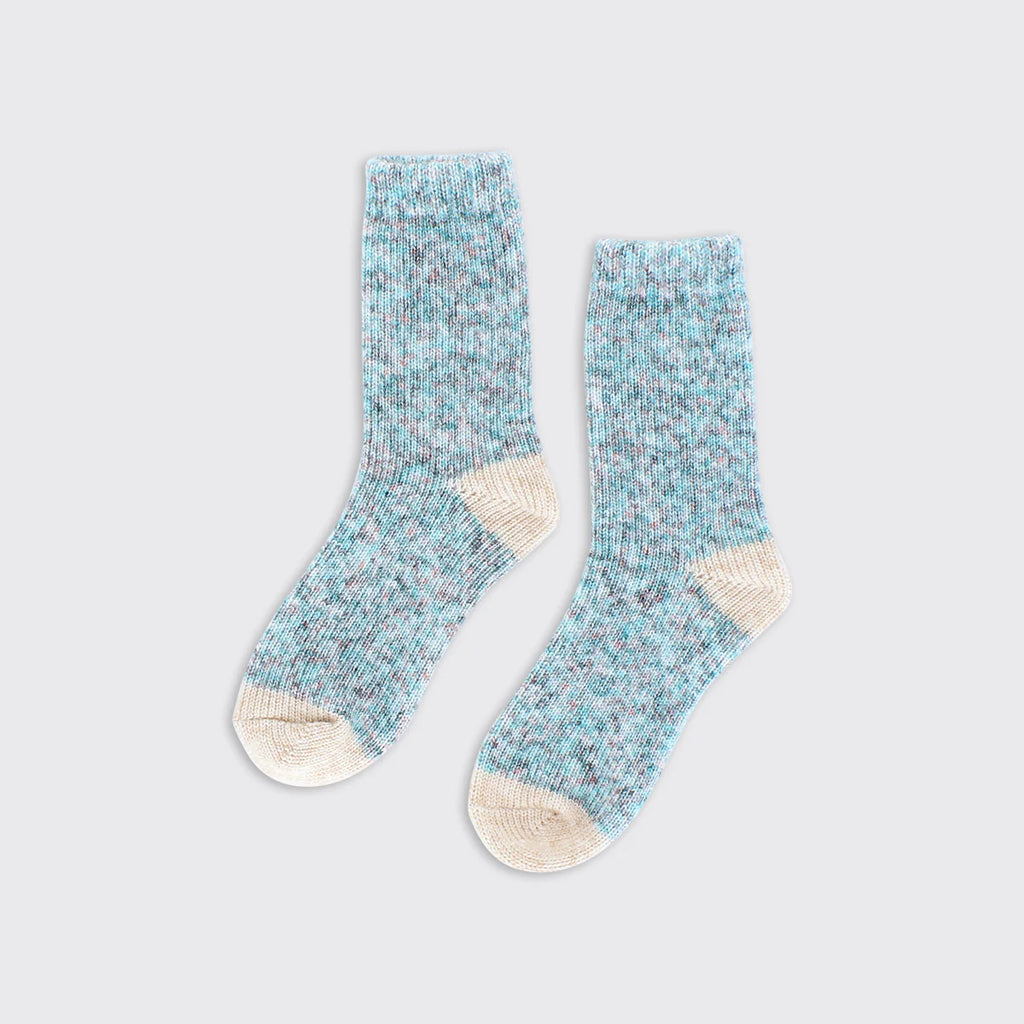 Millie Mae Turquoise Tweed Thick Knit Socks